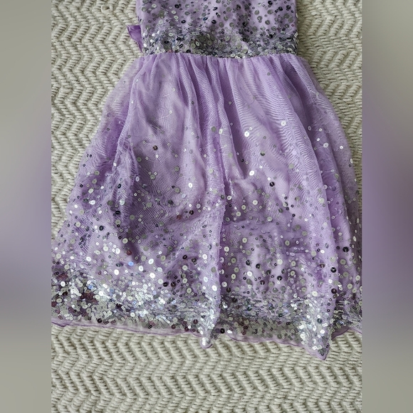 Crystal Doll Sequin Sparkling Purple Kids Dress Girls Size 14 - Picture 3 of 7